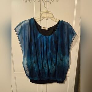 Blue Women's Blouse Short Sleeve Size 2XL